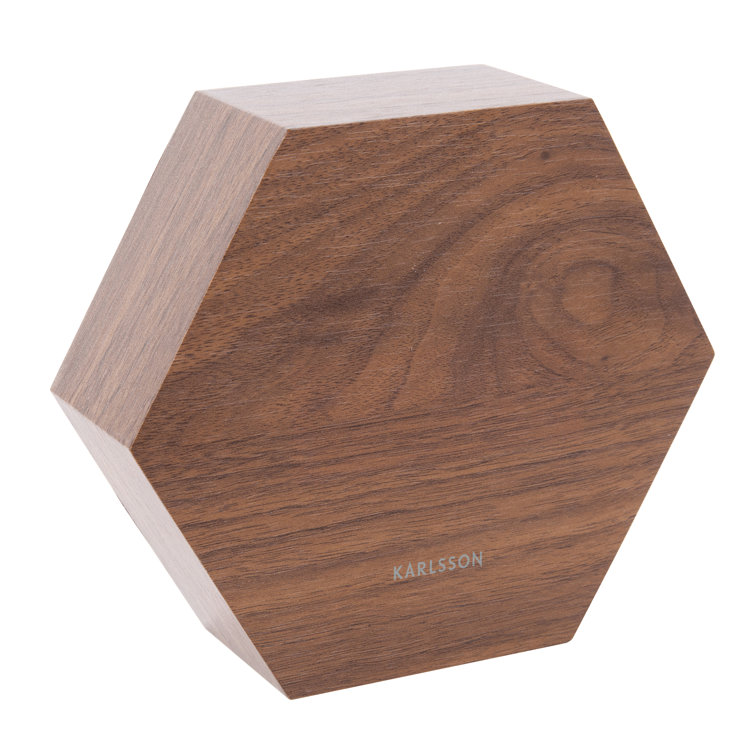 Karlsson Hexagon Modern & Contemporary Digital Wood Quartz Alarm